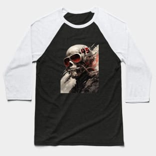 Mean Skull Warior Baseball T-Shirt